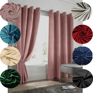 Velvet Blackout 46" x 72" Blush (Ring Top Curtains)