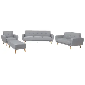 Fabric Living Room Set Grey FLORLI