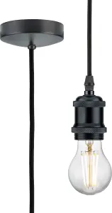 Luminosa 1.8m E27 Vintage Pendant Set - Anthracite 230V IP20 80W