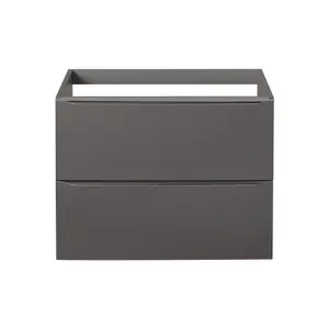 GoodHome Imandra Gloss Anthracite Wall-mounted Bathroom Vanity unit (H) 600mm (W) 800mm