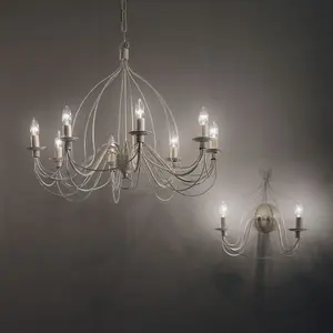 Luminosa Corte  8 Light Chandelier Antique White Finish, E14