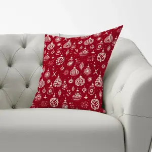 Red Christmas Decorations Pattern Cushions 33cm x 48cm