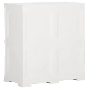 Berkfield Plastic Cabinet 79x43x85.5 cm Wood Design White