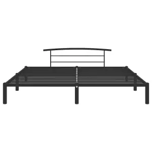 Berkfield Bed Frame Black Metal 200x200 cm