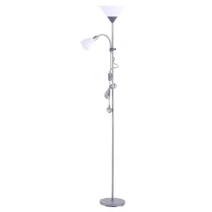 Modern E27&E14 Bulb Base 2 Head Standing Mother&Child Floor Lamp Floor Light with Foot Switch 175 cm