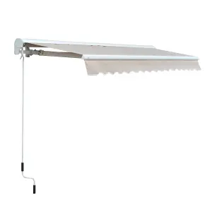 Outsunny Garden Door Awning Retractable Canopy Electric Patio Shelter 3.5M