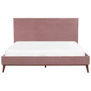 Velvet EU Super King Size Bed Pink BAYONNE