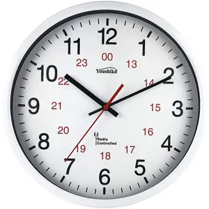 Radio Controlled Wall Clock (Official UK & Ireland Version), Premium Quality, White Metal Case 30cm