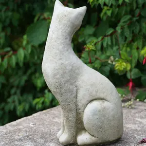 Siamese Cat B Stone Statue Animal Kitten British Made Sculpture Outdoor Pet Garden Ornament