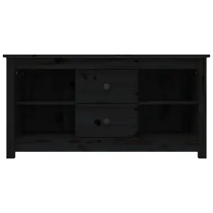 Berkfield TV Cabinet Black 103x36.5x52 cm Solid Wood Pine