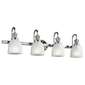 4 Bulb Wall Light Sconce Polished Chrome LED G9 3.5W Bulb