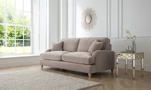 Sofas Express Tenby Beige Putty Tailored Pleat Manhattan 2 Seater Sofa