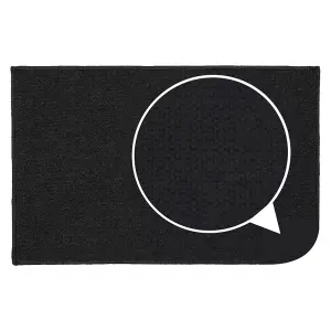 JVL Eden Machine Washable Latex Backed Doormat, 50x80cm,Black