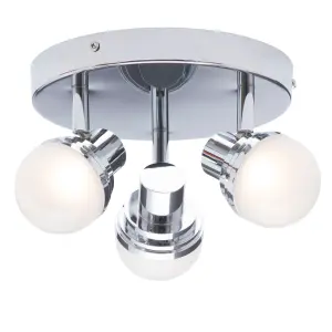 Litecraft Skipton Chrome 3 Light LED Bathroom Ceiling Spotlight Plate