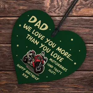 Red Ocean Funny Birthday Gift For Dad Biker Motorbike Sign Love You More Than Motorbikes Dad Gift From Daughter Son