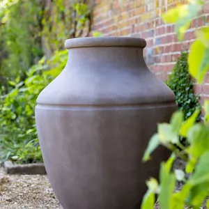 Primrose Brown Cement Round Garden Plant Vase Designed Planter 90cm