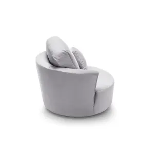 Chicago Velvet Swivel Chair in Light Grey