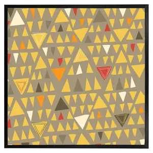 Yellow geometric triangles (Picutre Frame) / 20x20" / White