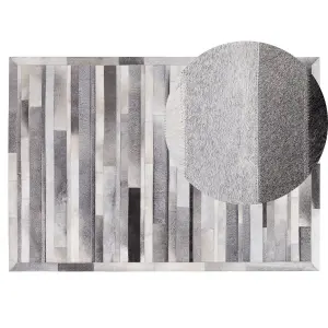 Cowhide Area Rug 140 x 200 cm Light Grey AZAY