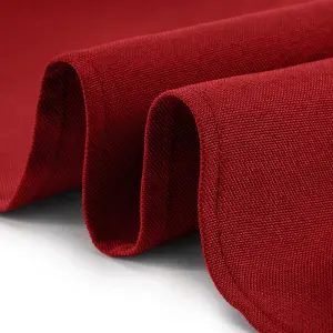 Neel Blue 90 Inch Round Spun Polyester Table Cloth, Water Resistant Linen Table Cover, Red