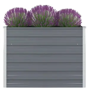 Berkfield Raised Garden Bed 100x100x77 cm Galvanised Steel Grey