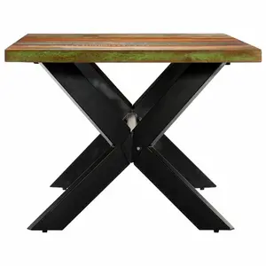 Kere Solid Wood Top Metal Base Dining Table