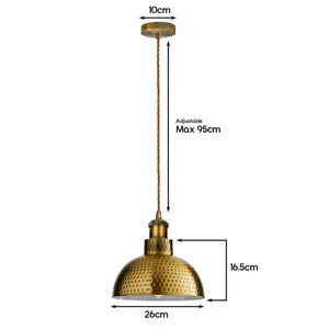 Kronos 1 - Light Dome Pendant Yellow Brass