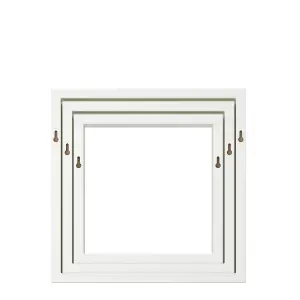 GoodHome Rigga White Cube shelf (L)23cm x (D)9.8cm, Set of 3