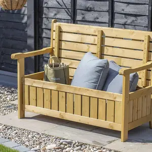 Darcy Wooden Garden Storage Bench Seat