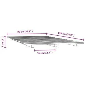 Berkfield Bed Frame 90x190 cm 3FT Single Solid Wood Pine