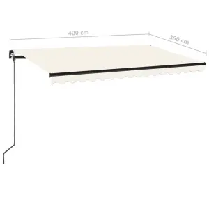 Berkfield Manual Retractable Awning 400x350 cm Cream