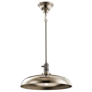 Elstead Cobson 1 Light Semi Flush Dome Ceiling Pendant Light Polished Nickel, E27