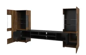 Coby 10 Entertainment Unit  in Oak Monastery for TVs Up To 60" - Design with Comprehensive Storage - W2700mm x H1430mm x D450mm