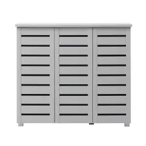 5 Tier Shoe Storage Cabinet 3 Door Cupboard Stand Rack Unit Grey