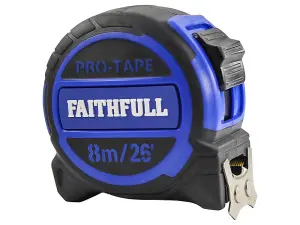 Faithfull Pro 8m/26ft Tape Measure with 32mm Blade for Accurate Measurements