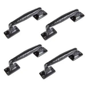 Hammer & Tongs Forged Barn Door Handle - H205mm - Black - Pack of 4