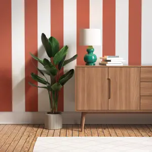 Lick Red & White Stripe 03 Textured Wallpaper