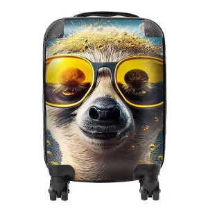 Meerkat With Golden Glasses Splashart Suitcase - Mini Cabin