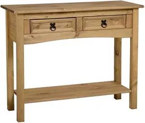 Seconique Corona 2 Drawer Console Table, Farmhouse, Light Wood, Natural, Pine