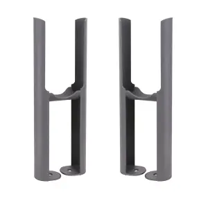 Right Radiators Pair of Anthracite Floor Mounting Feet for Cast Iron Tranditional 2 Column Radiator