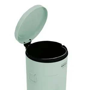 Retro Steel Step On Rubbish Bin - 30L Green