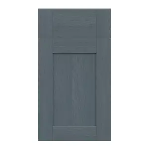 Alpinia Matt dusk blue wood effect Shaker Drawerline door & drawer front (W)400mm (H)715mm (T)18mm