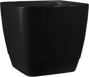 simpa 10PC Black and White Gloss Plastic Planters.