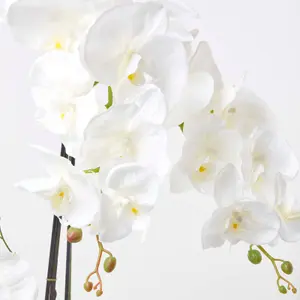 Homescapes White Orchid 82 cm Phalaenopsis in Ceramic Pot Extra Large, 4 Stems