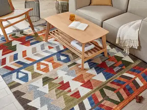 Wool Kilim Area Rug 160 x 230 cm Multicolour KAGHSI