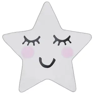 Kids Rug Star Print 120 x 120 cm White SIRIUS