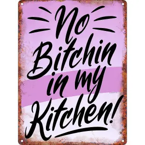 Grindstore No in In My Kitchen Plaque Purple/Black (One Size)