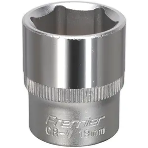 19mm Chrome Vanadium Forged Steel Drive Socket - 3/8" Square Drive