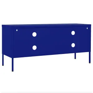 Berkfield TV Cabinet Navy Blue 105x35x50 cm Steel