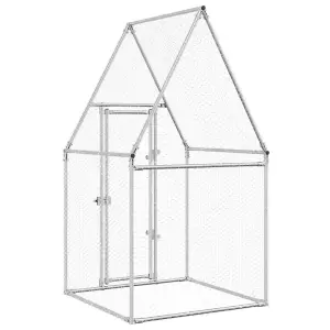 Chicken Cage Silver 100x100x190 cm Galvanised Steel